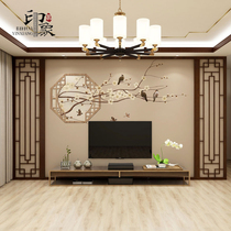  New Chinese wallpaper Light luxury TV background wall painting bedroom seamless wall cloth living room 3D film and television wall flower and bird wallpaper