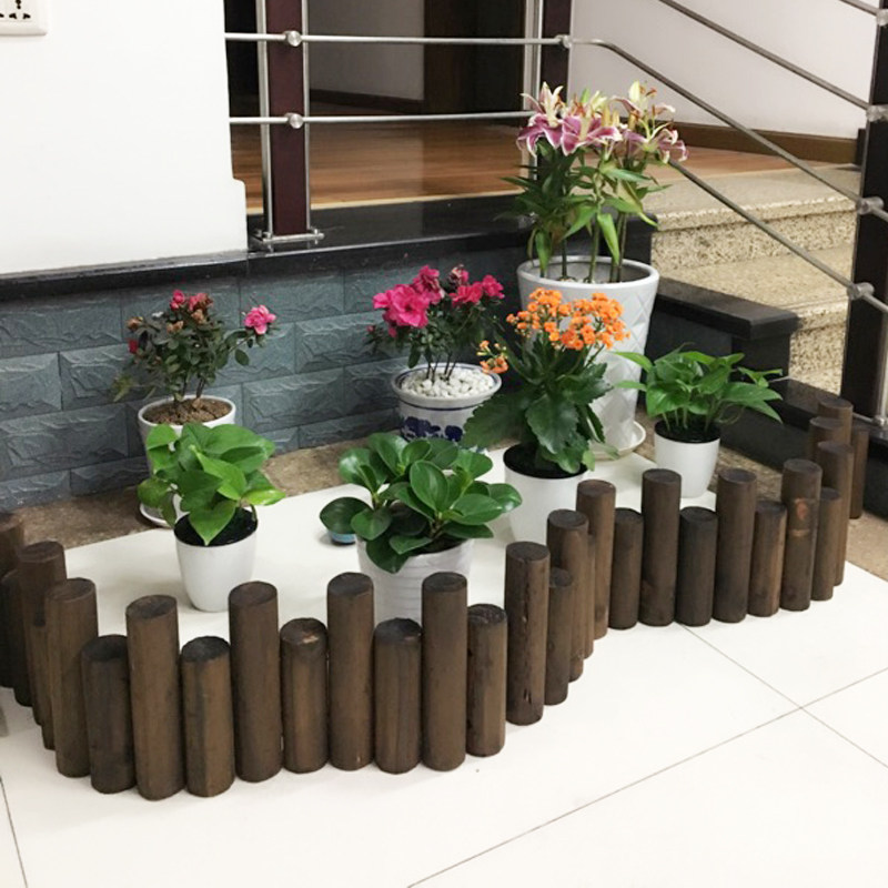 Anticorrosive solid wood stake outdoor courtyard garden indoor hall decorative fence semicircle wood fence fence house