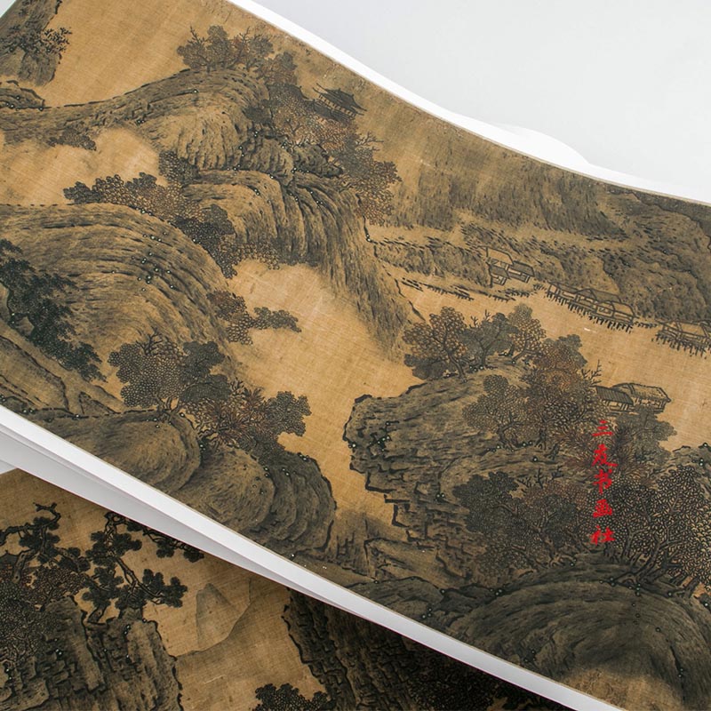 Northern Song Dynasty Fan Kuan Landscape Long Roll Smoke Lan Qiu Xiao Picture Scroll Antique Chinese Painting Authentic Reproduction Painting Core Ancient Painting Imitation Appreciation