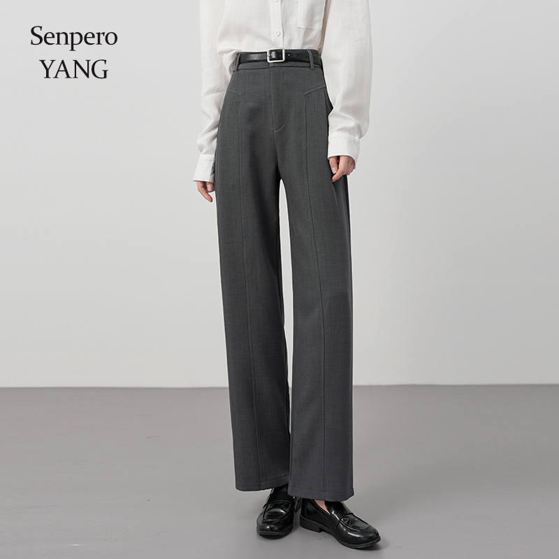 Senperoyang Gray High-Waisted Suit Straight-Leg Pants Spring Slim-Fit Long Pants Wide-Leg Pants for Women Wrinkle-Resistant No Ironing Needed Senperoyang Gray High-Waisted Suit Straight-Leg Pants Spring Slim-Fit Long Pants Wide-Leg Pants for Women Wrinkle-Resistant No Ironing Needed
