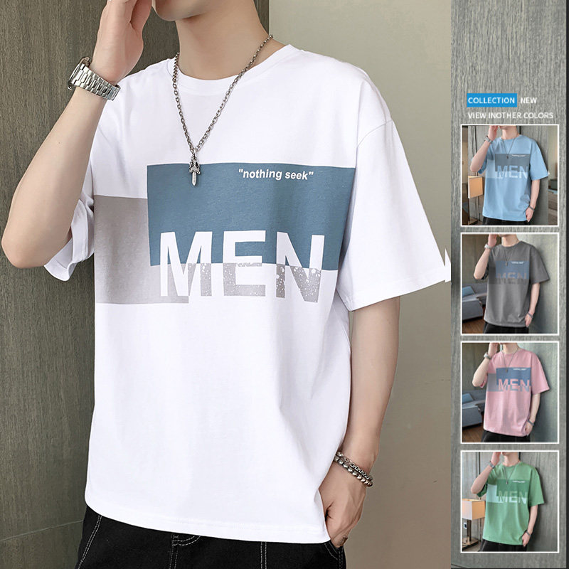 Senma Group T - shirts men's short sleeves 2023 new summer letter printed in relaxed leisure half - sleeve blouse