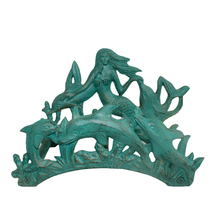Cast iron wall-mounted garden home decoration dolphin mermaid water pipe rack retro hose bracket personality creative nostalgia