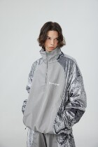 zenventure velvet spliced ​​silver reflective ski suit suit 3l fabric laminated breathable velvet jacket for men