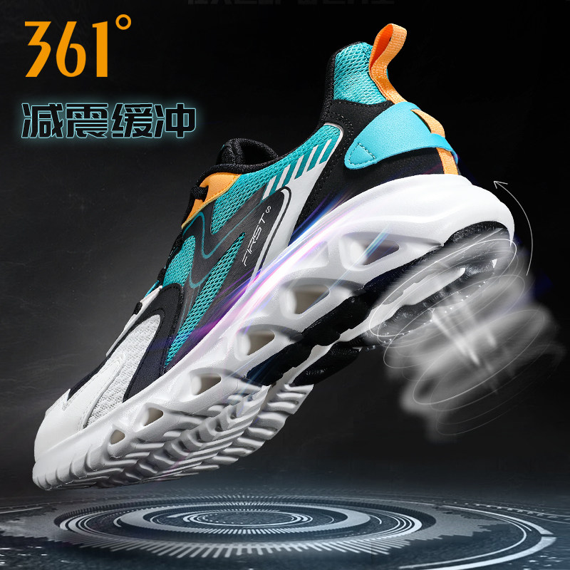 361 men's shoes sneakers summer new 361 degrees men's net face breathable running shoes ultralight shock absorbing running shoes men 's