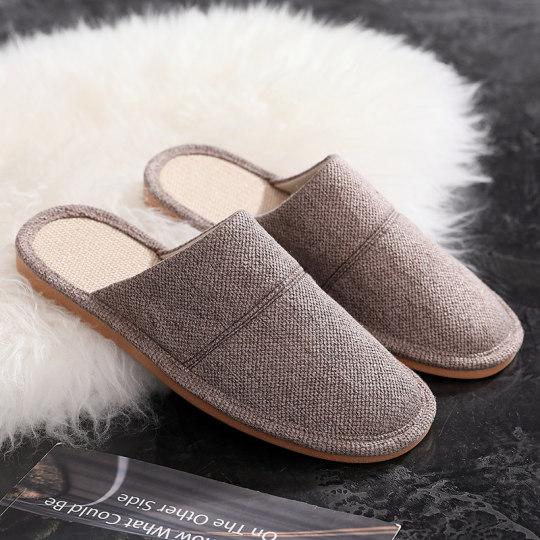 Winter cotton slippers Beauty salon slippers breathable thin spring and autumn four seasons for men and women home fabric slippers for guests anti-slip