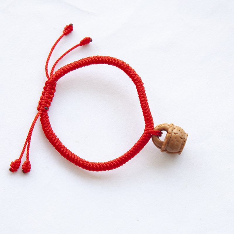 Peach Basket Peach Pit Carved Boutique Handmade Wild Peach Pit Carved Small Basket Baby Gift Bracelet Jewelry