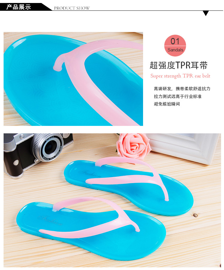 Nóng camellia flip- flops dép của phụ nữ nhựa thạch stereo camellia dép dép của phụ nữ