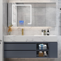 Washbasin cabinet combination modern light luxury simple small apartment bathroom bathroom cabinet marble sink