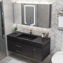 Rock plate integrated basin bathroom cabinet modern light luxury bathroom wash Table Rock board sink sink sink cabinet combination