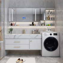 Washing machine integrated Cabinet balcony bathroom cabinet marble sink wash table basin cabinet combination toilet wash table