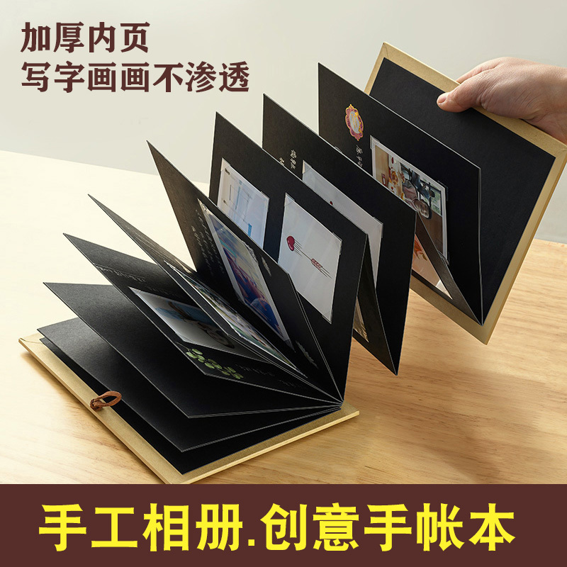 Accordion Foldable DIY Small Photo Album Blank Notebook Kraft Paper Growth Memory Book Birthday Gift LAOSHU Picture Book