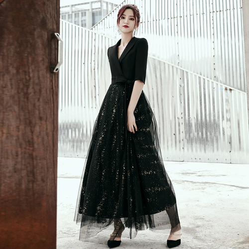 Весеннее вечернее платье, юбка, коллекция 2021, V-образный вырез