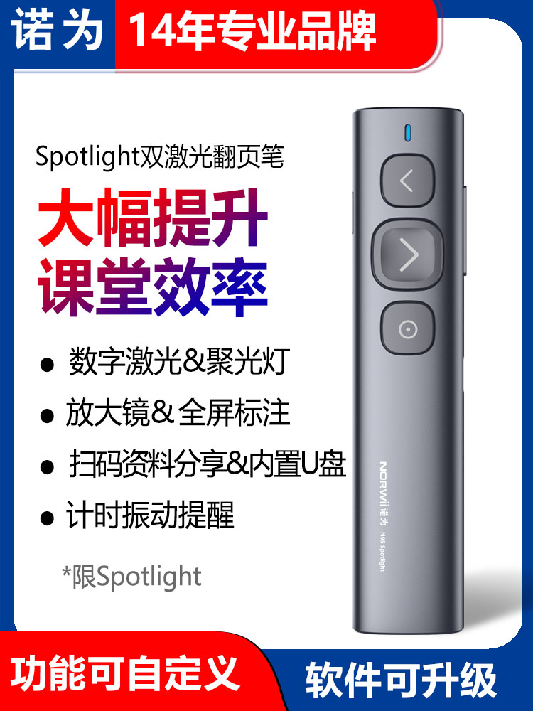Nuowei N95 LCD screen t page turning pen ppt remote control teacher with multimedia function projection wireless lecture pen