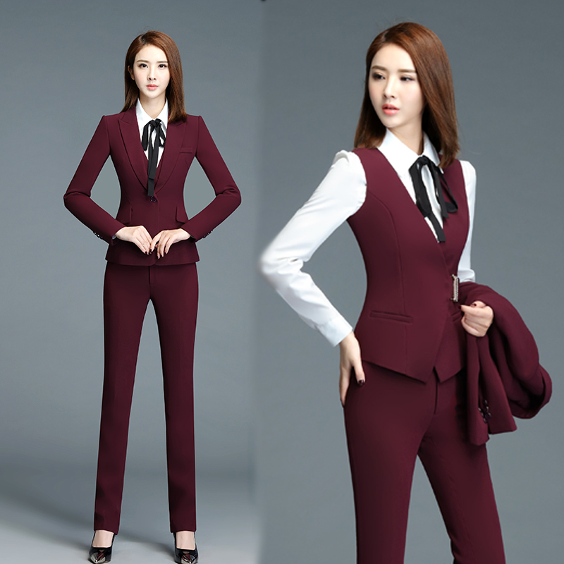 Small suit woman professional suit worksuit with three sets of suits jacket Korean version for women's clothing autumn and winter new