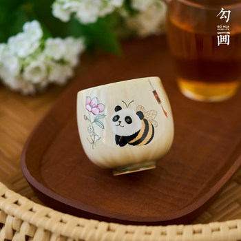 Jingdezhen hand-painted little bee panda tea cup cute tea set kung fu tea personal girl home master cup single cup