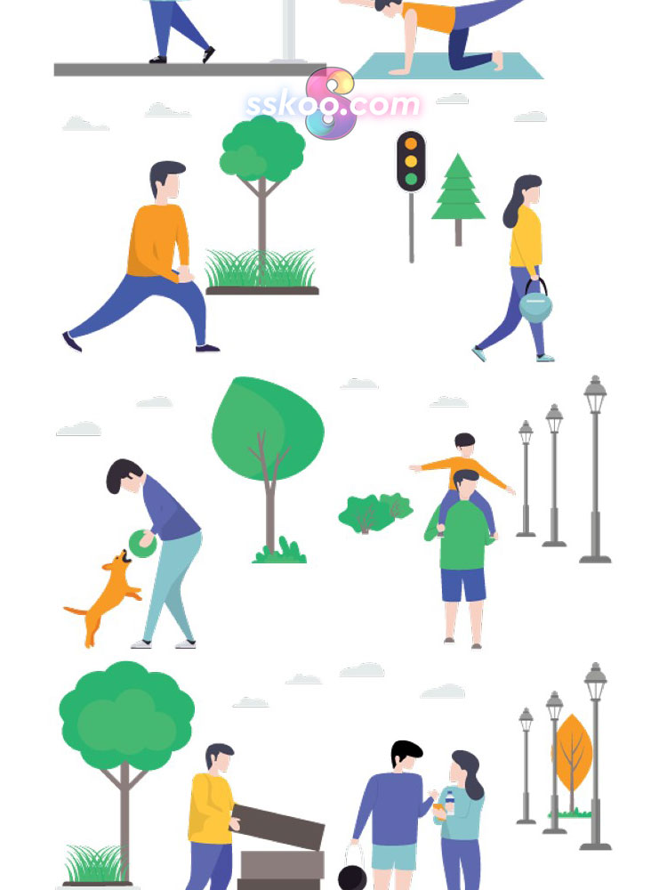 城市健康生活都市职场人物形象插画绘画插图AI矢量SVG设计素材插图10