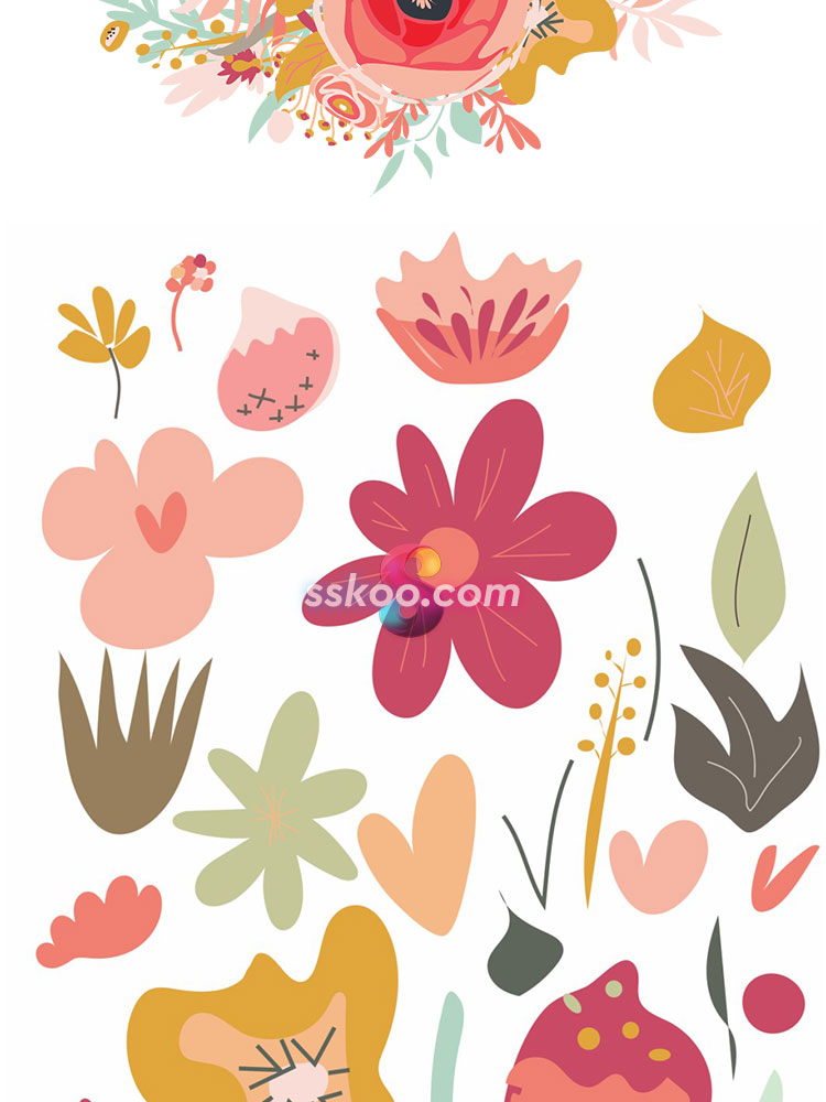 花园植物花卉手绘剪贴画插画插图PNG免扣背景透明设计装饰素材插图2