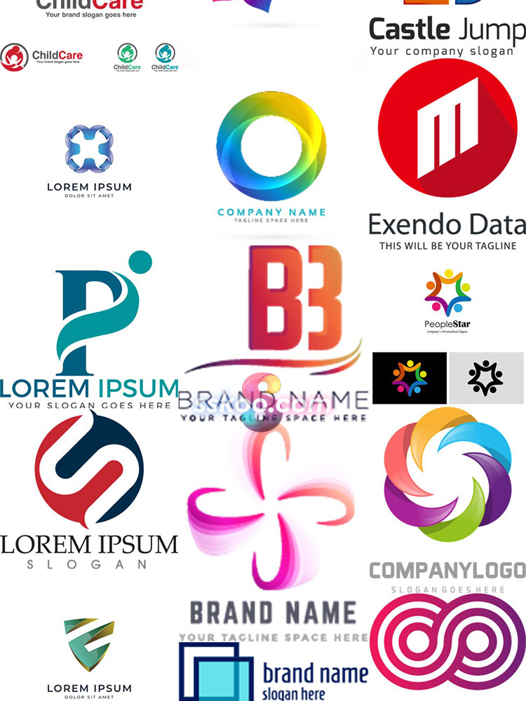图标识标志几何图形企业商标VI品牌立体LOGO设计模板AI矢量素材插图6