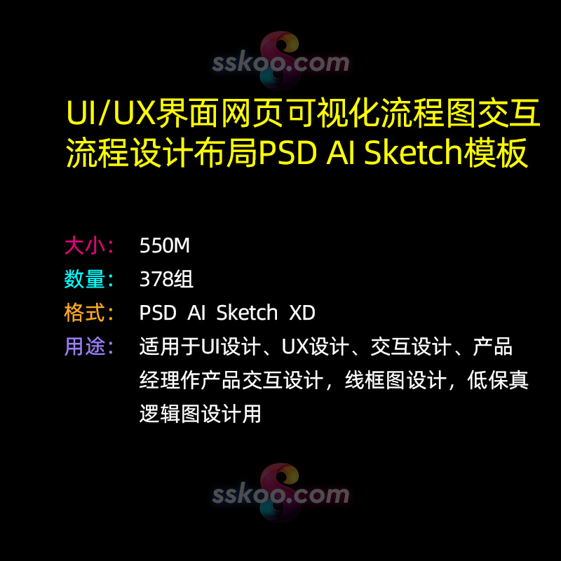 UI/UX界面APP逻辑线框交互布局流程图PSD设计AI素材XD模板Sketch插图1