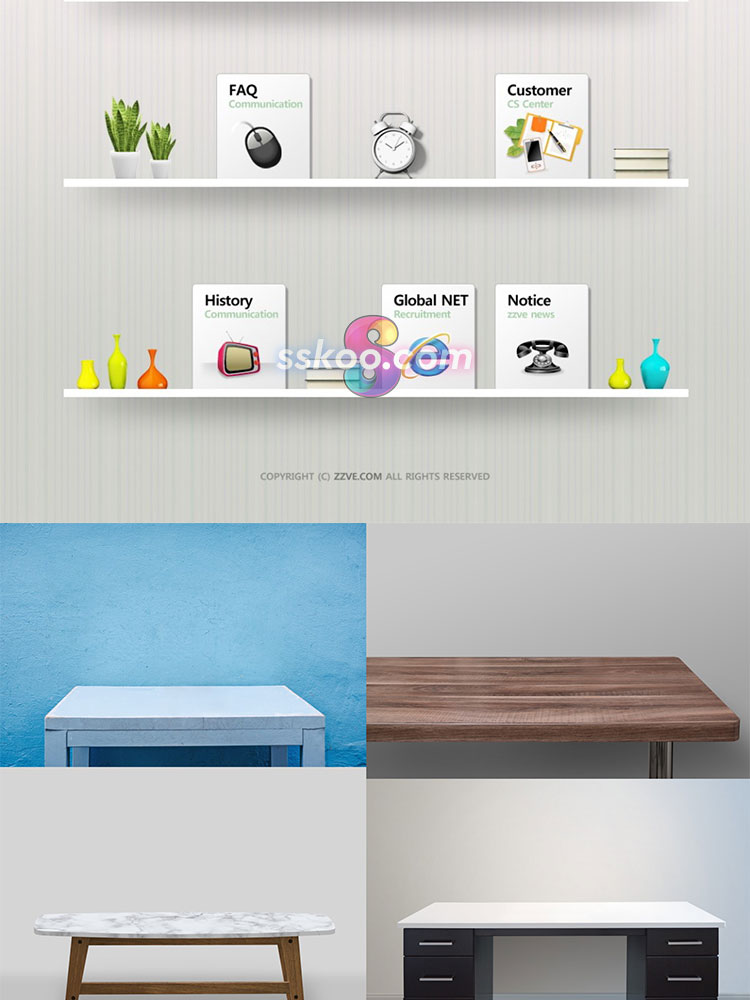 架子置物架书架隔板展台展架台面桌面木板PSD模板AI矢量设计素材插图15