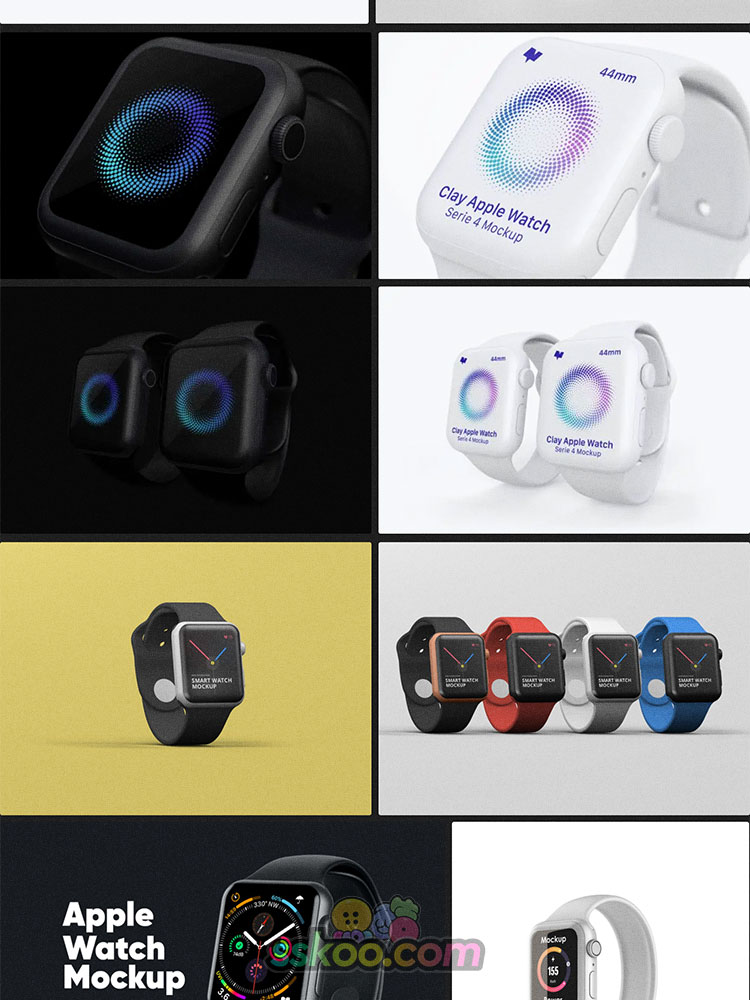 苹果apple watch智能手表UI界面作品展示贴图样机PSD设计模型素材插图8