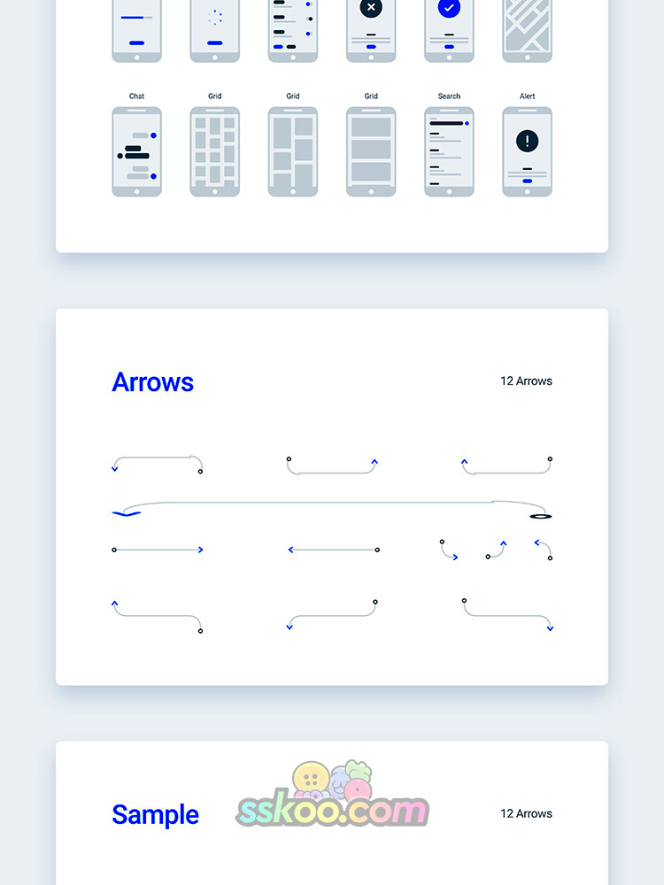 UI界面UX手机APP逻辑线框交互布局流程图PSD设计XD素材Sketch模板插图13