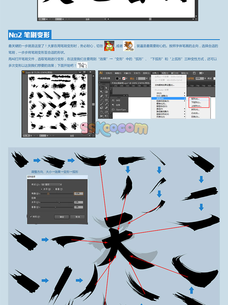 汉字笔触笔刷偏旁部首笔划笔画书法字体楷体草书行书笔锋飞白毛笔插图5