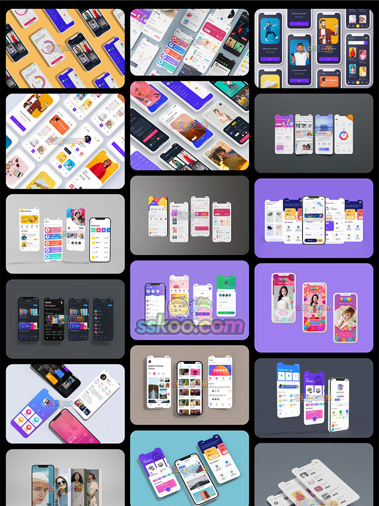 整套多组手机APP界面UI面试作品集展示效果贴图样机PSD设计素材插图7