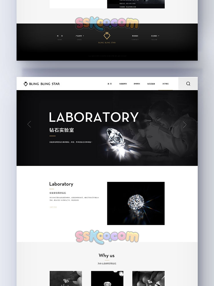 钻石珠宝奢侈品企业官网WEB网站网页UI界面设计作品素材PSD模板插图3