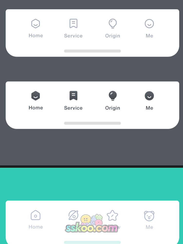 中文手机APP标签栏Tabbar分类导航UI图标扁平化Sketch设计素材PSD插图9