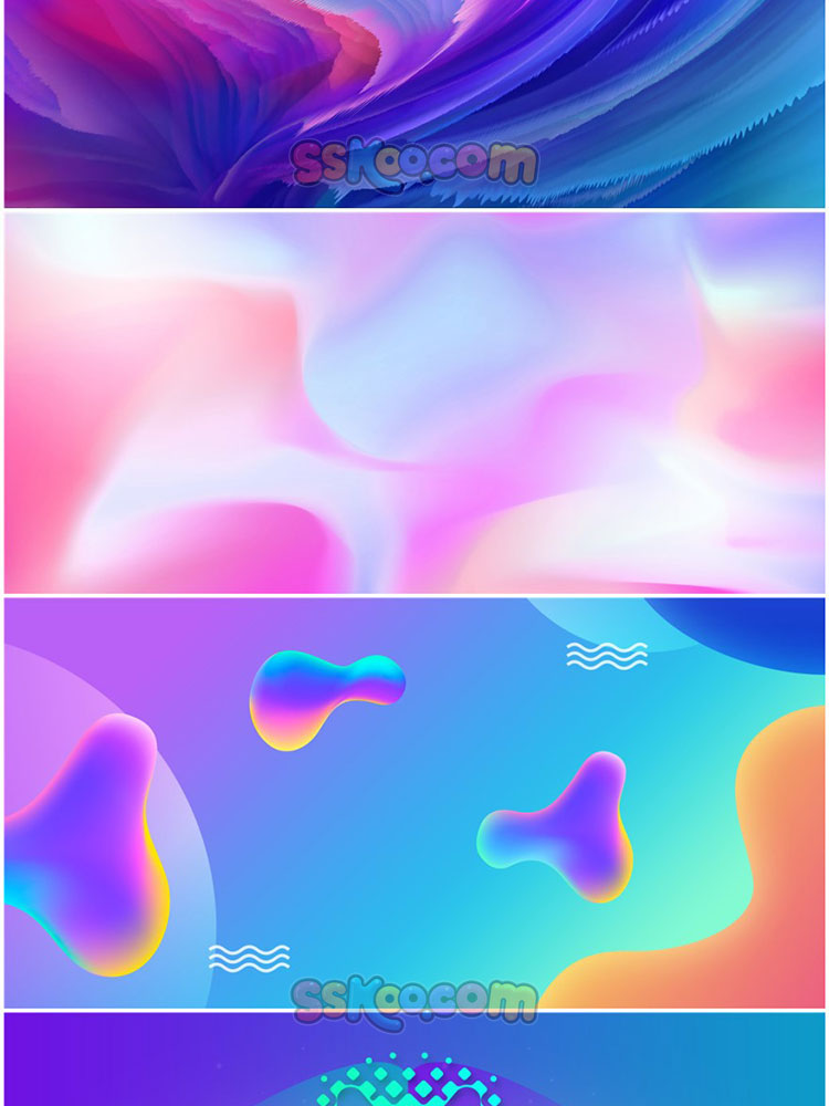 绚丽梦幻渐变流体蒸汽波模糊电商展板海报Banner背景PSD设计素材插图14