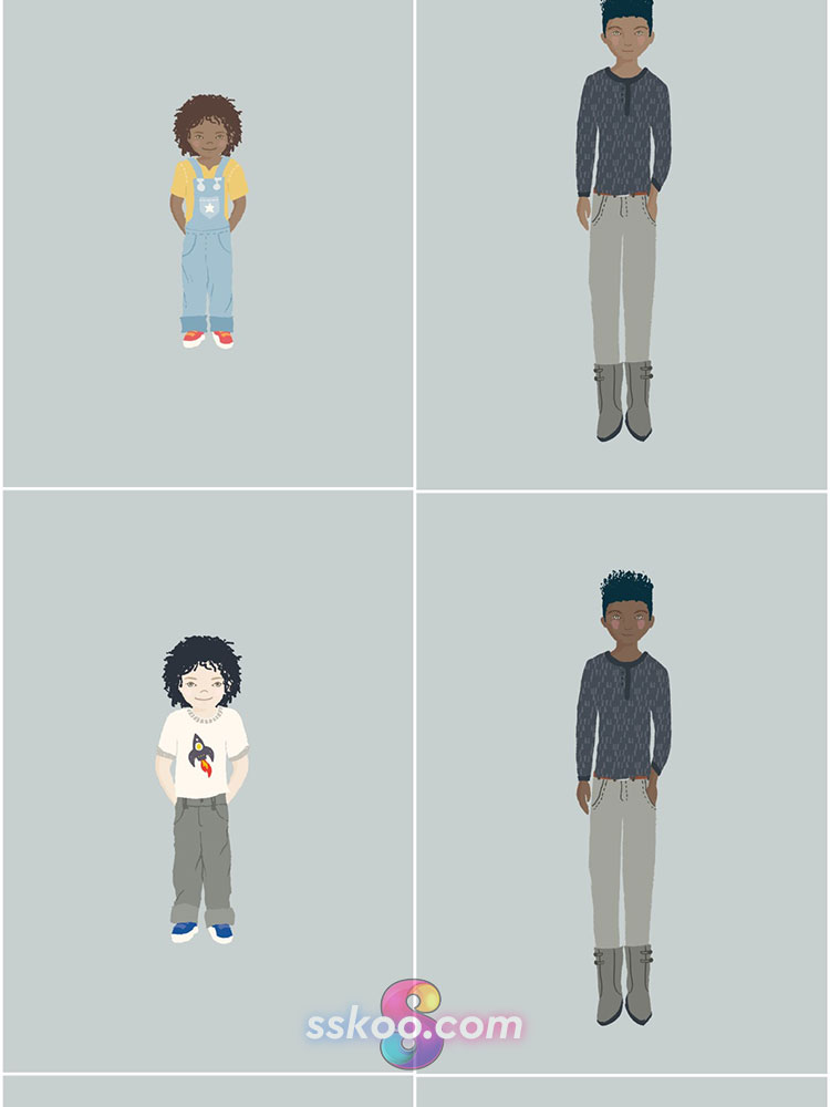 手绘人相人像帅哥小孩人物肖像形象插画绘画AI矢量设计PSD素材插图3