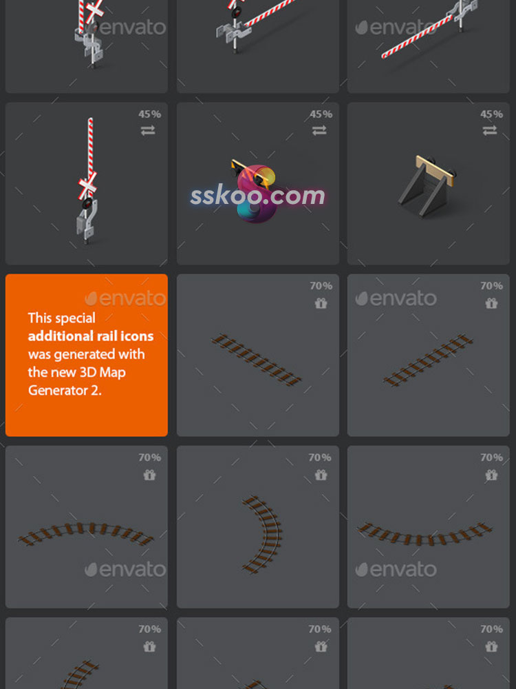 2.5D等距建筑公路人物树木动物定位场景3D立体插画PSD设计PS素材插图6