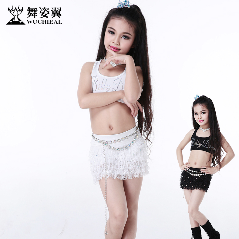 Dance Pose Wing Belly Dance Suit New Children Dance Table Performance Exercise Practice Sportswear Vest Short Skirt RT060