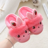 Детские зимние мультяшные тапочки для принцессы, удерживающие тепло нескользящие туфли