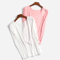 Triple gun Ying Soft Autumn Clothes Woman single piece Low collar jacket Modale Thin spring and autumn warm underwear Long sleeves Bottoms Shirts 70