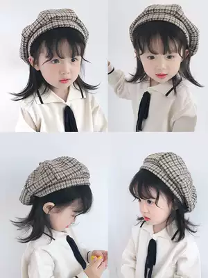 Winter Japanese spring and autumn Autumn and winter children's beret girls British baby sweet equestrian hat Chaonan Melon hat