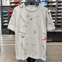 Li Ning Mens sports short sleeves 2021 Summer new pure cotton comfortable and breathable loose round collar T-shirt AHSR165