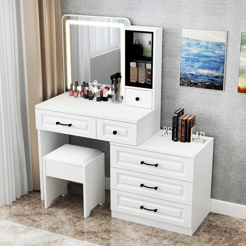 Dressing table Bedroom modern and simple ins wind net Red light luxury makeup table Dressing table multi-function storage cabinet one