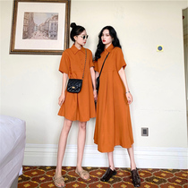 2021 summer new womens summer French best friend suit sister dress forest ankle student dress