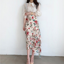 2022 Summer Womens Dress New Style Light Cooked Superior Sunscreen White Shirt Crushed half body dress Two sets