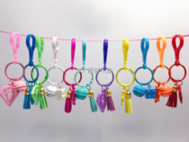 Big Han home wool crochet doll accessories 30mm candy color open key chain pendant