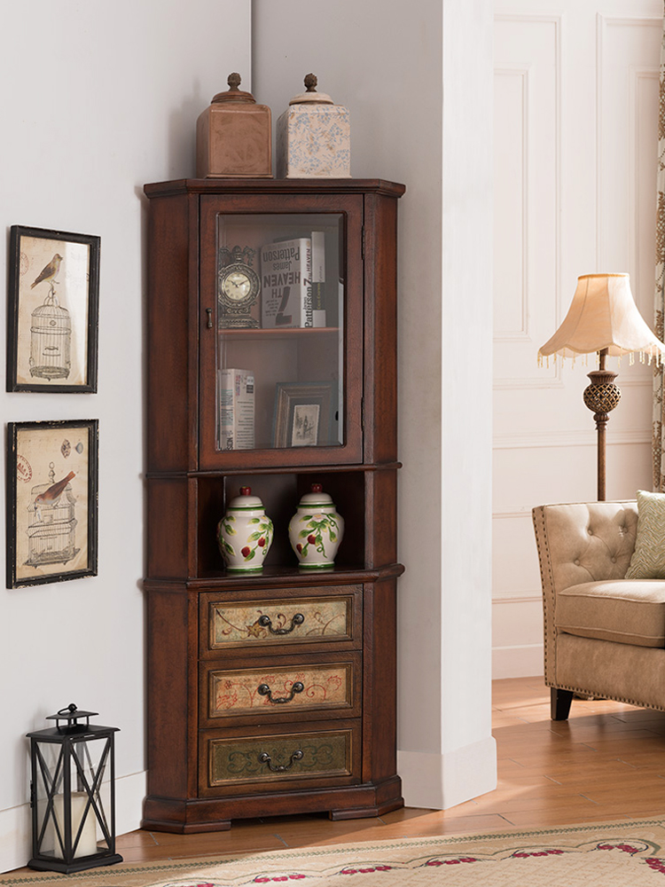 American corner cabinet solid wood living room corner retro painted triangle cabinet dining room corner cabinet bedroom corner cabinet corner cabinet