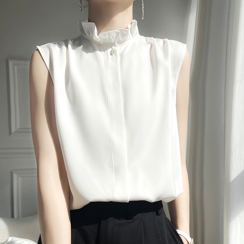 High-End Heavy-Duty Acetate Satin Women's Sleeveless Shirt, Inner Layer Shirt, Vest, Base Layer Cardigan, New Style Top