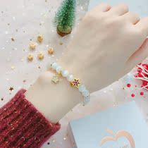 3d hard gold transfer beads gold snowflake gold pendant new women gold bracelet 999 pure gold hipster jewelry