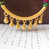 Foot gold jewelry 999 pure gold elbow seven Bell pendants baby children braided rope necklace baby gold bracelet