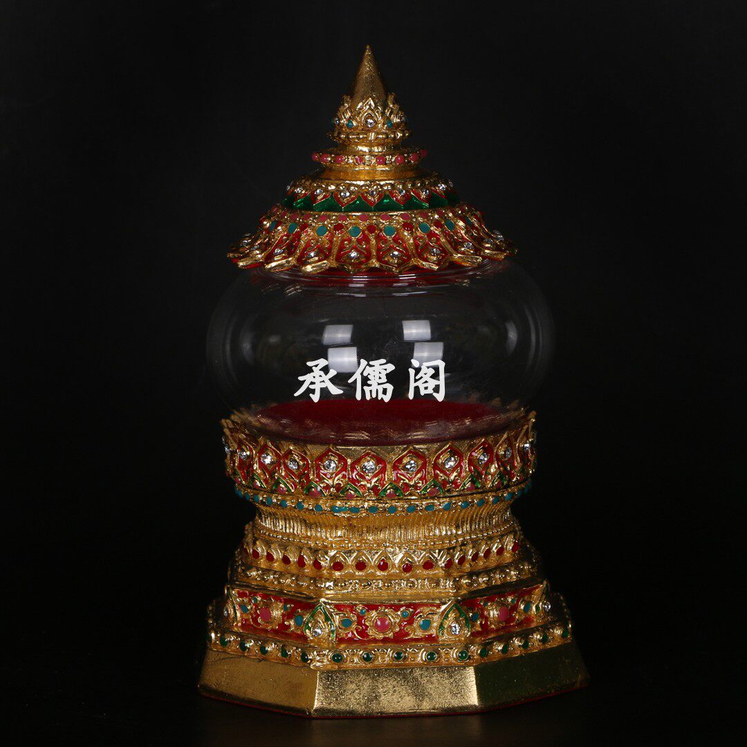 Stupa Exquisite Thai-style Gilt Stupa for Solid Son Stupa Gawu Box