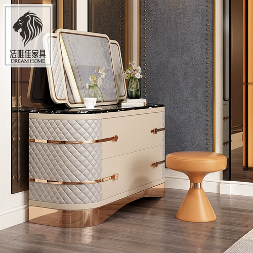 Современный мраморный туалетный столик для спальни, мебель, розовое золото, делается под заказ