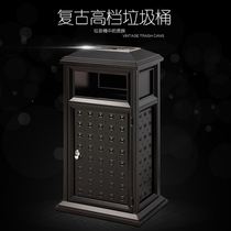 Shennan A-72 22 villa trash bin outdoor large black retro stainless steel soot resort plastic wood