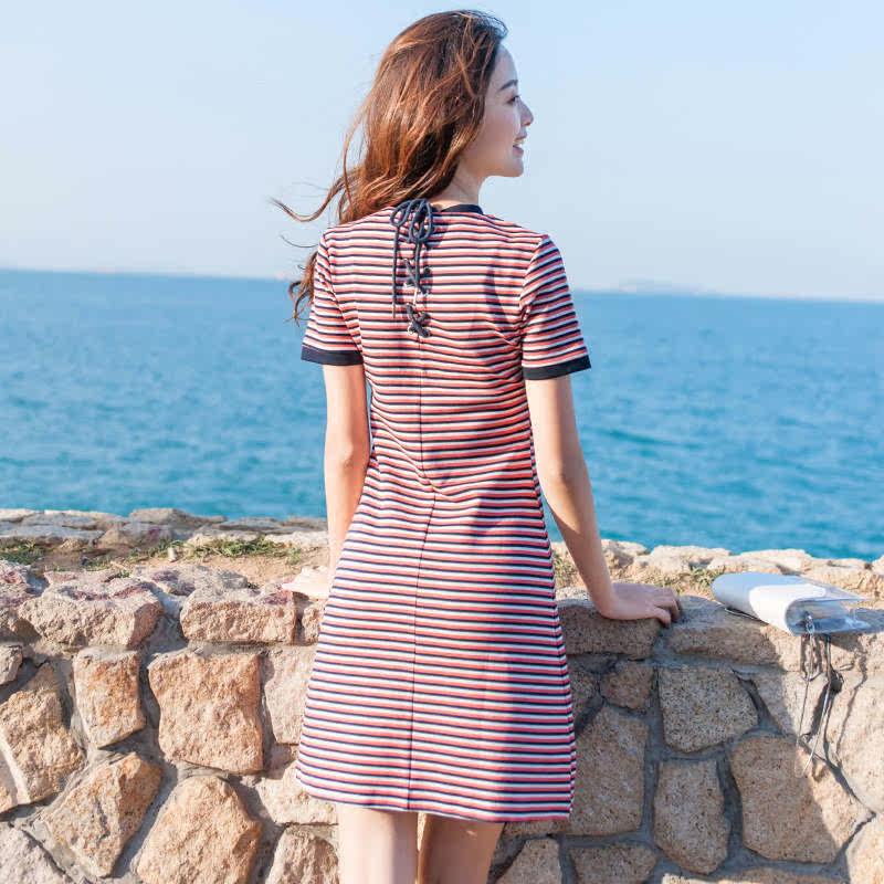 European Station Beach Dress Woman Summer Little Seaside Vacation Slim Hainan Sanya Thailand Dress Super Fairy